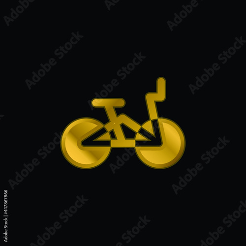 Bmx gold plated metalic icon or logo vector