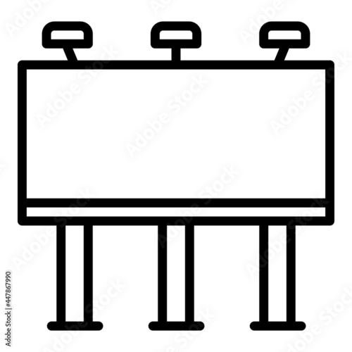 Street road outdoor advertising icon. Outline street road outdoor advertising vector icon for web design isolated on white background