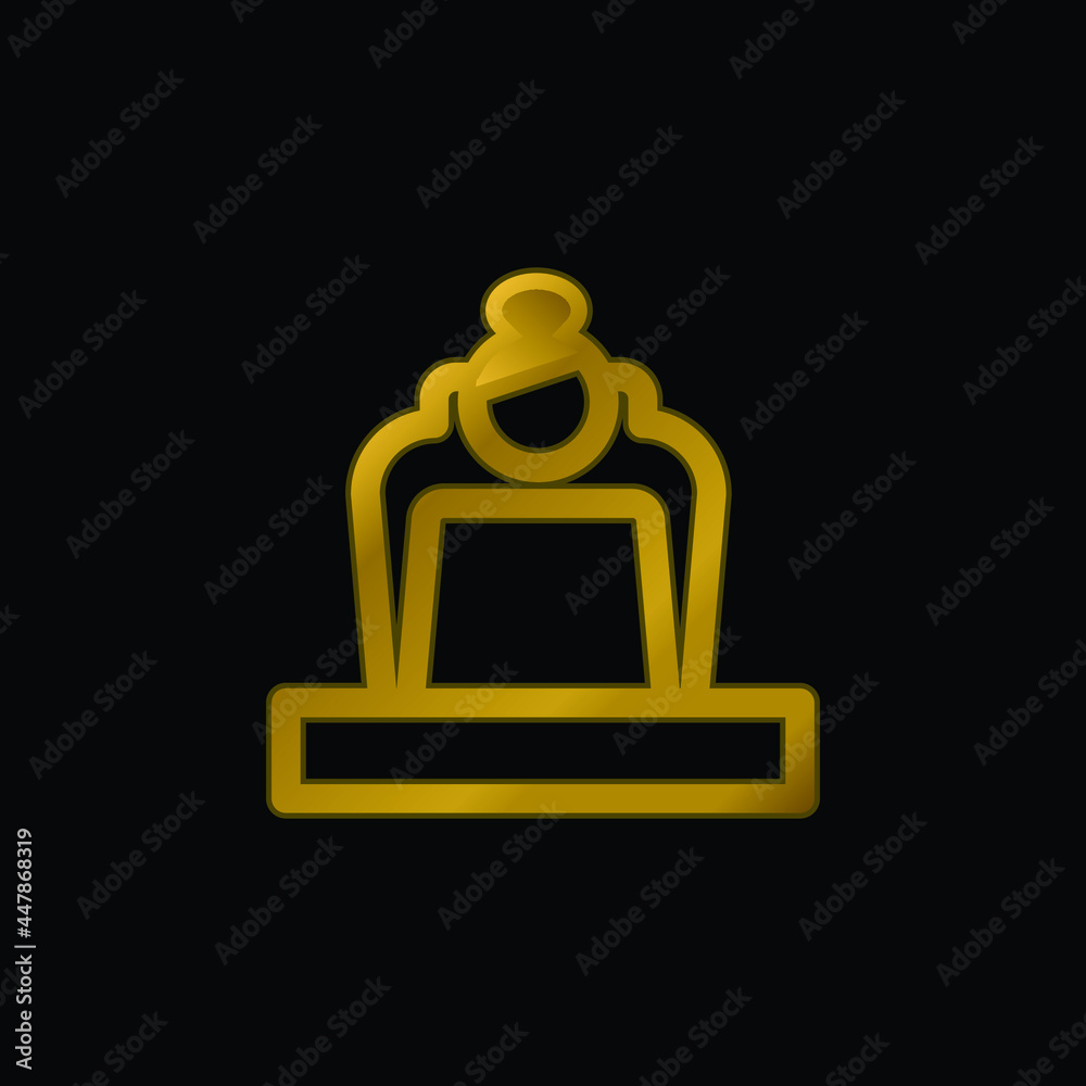Boss gold plated metalic icon or logo vector Boss gold plated metalic icon or logo vector