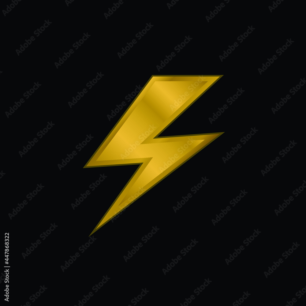 Bolt gold plated metalic icon or logo vector Bolt gold plated metalic icon or logo vector