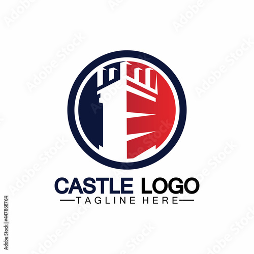 Castle Logo symbol vector illustration design template