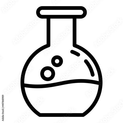 Forensic laboratory chemical flask icon. Outline forensic laboratory chemical flask vector icon for web design isolated on white background