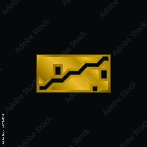 Art gold plated metalic icon or logo vector