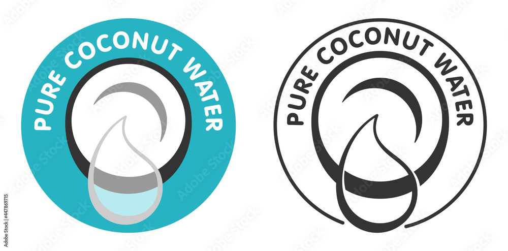 Pure Coconut Water icon - with transparent drop Pure Coconut Water icon - with transparent drop
