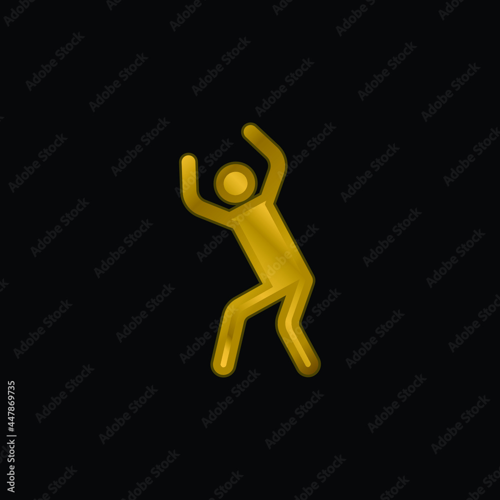 Angry Silhouette gold plated metalic icon or logo vector Angry Silhouette gold plated metalic icon or logo vector