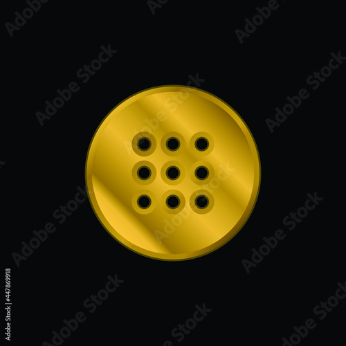 App gold plated metalic icon or logo vector
