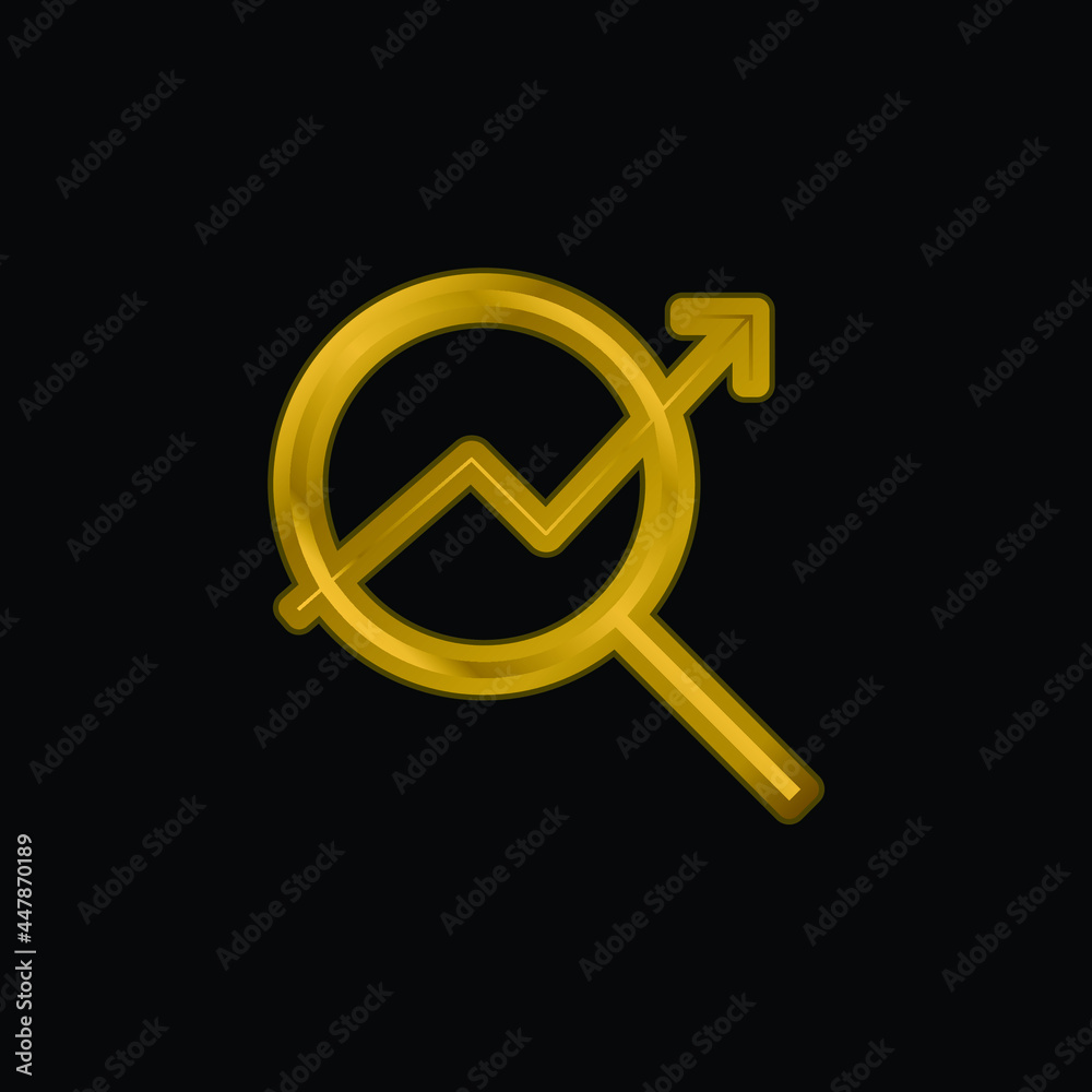 Analytics gold plated metalic icon or logo vector Analytics gold plated metalic icon or logo vector