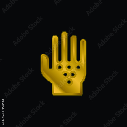 Allergy gold plated metalic icon or logo vector