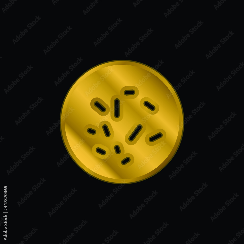 Obraz premium Bacterias View gold plated metalic icon or logo vector