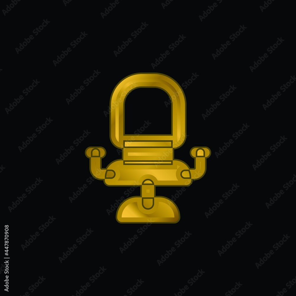 Armchair gold plated metalic icon or logo vector Armchair gold plated metalic icon or logo vector