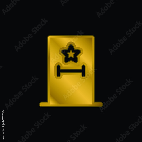 Backstage gold plated metalic icon or logo vector
