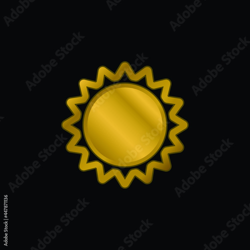 Annular Eclipse gold plated metalic icon or logo vector