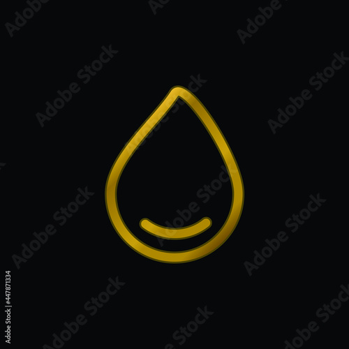 Big Drop Of Water gold plated metalic icon or logo vector