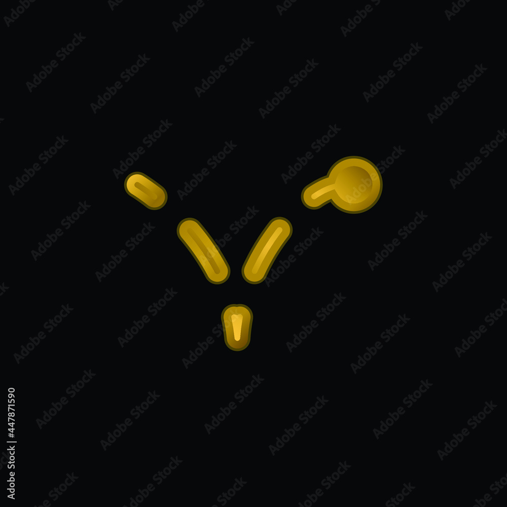 Bounce gold plated metalic icon or logo vector Bounce gold plated metalic icon or logo vector