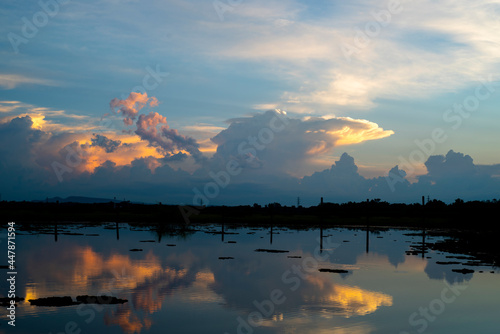 Beautiful sky. Cumulonimbus cloud and cirrus cloud © KAVIN