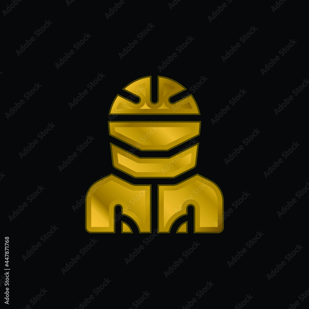 Biker gold plated metalic icon or logo vector Biker gold plated metalic icon or logo vector