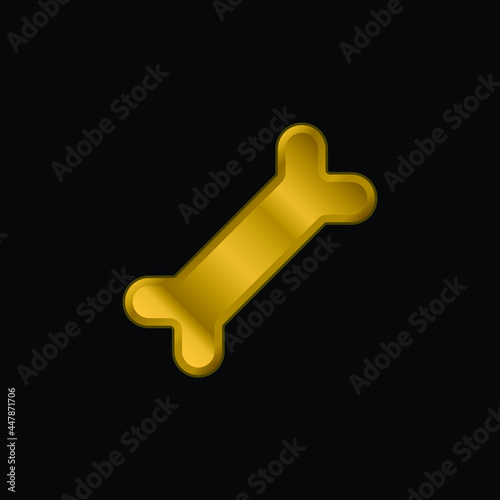Bone gold plated metalic icon or logo vector