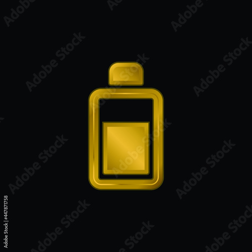 Body Lotion gold plated metalic icon or logo vector