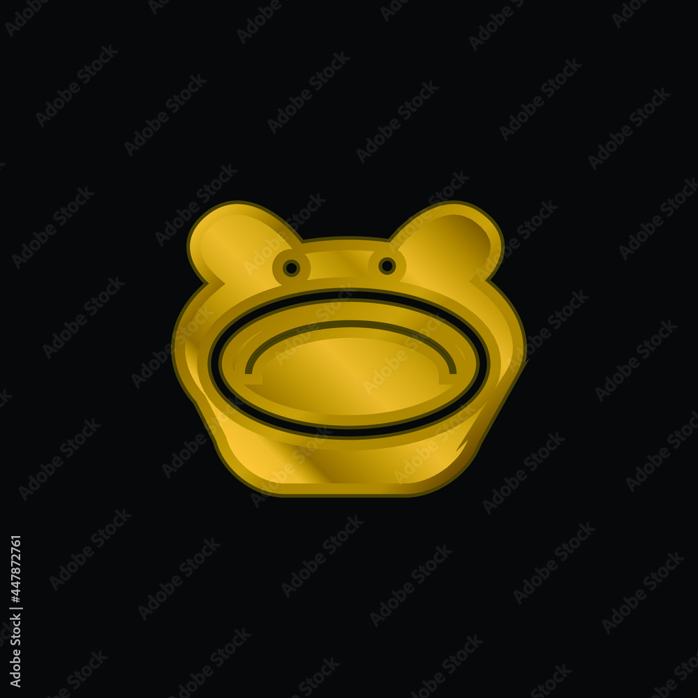 Baby Animal Shaped Plate gold plated metalic icon or logo vector Baby Animal Shaped Plate gold plated metalic icon or logo vector