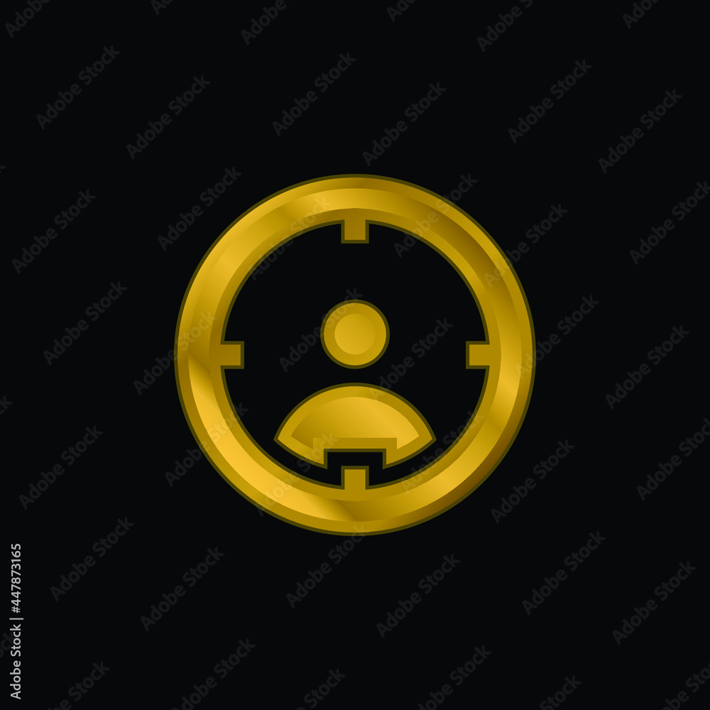 Aim gold plated metalic icon or logo vector Aim gold plated metalic icon or logo vector