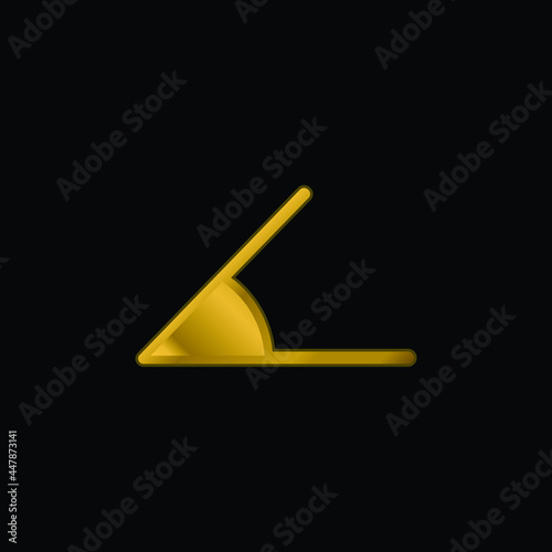 Angle gold plated metalic icon or logo vector