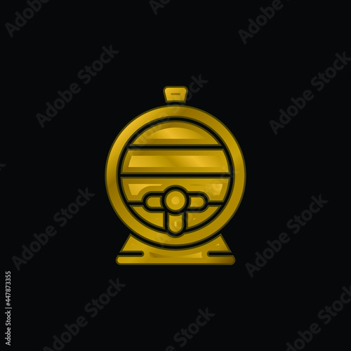 Barrel gold plated metalic icon or logo vector