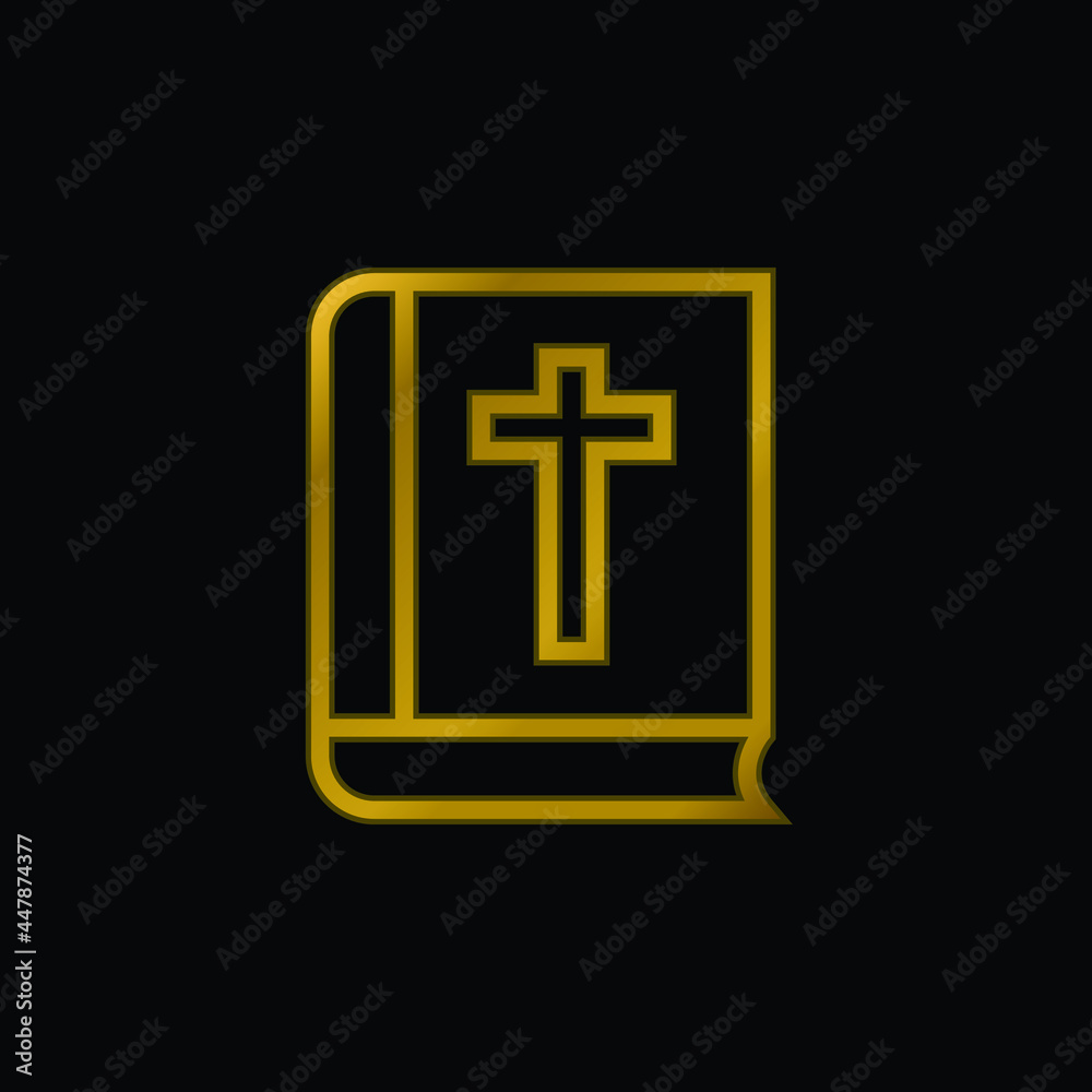 Bible Outline gold plated metalic icon or logo vector Bible Outline gold plated metalic icon or logo vector