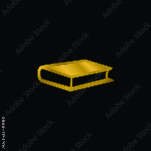 Book gold plated metalic icon or logo vector
