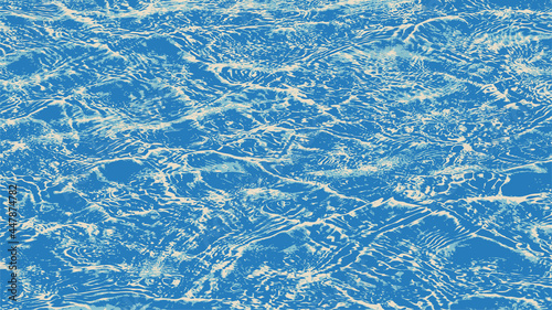 Surface of the sea. Sunny play of light in water waves. vector illustration.
