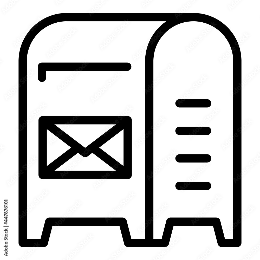 Metal mailbox icon. Outline metal mailbox vector icon for web design isolated on white background Metal mailbox icon. Outline metal mailbox vector icon for web design isolated on white background