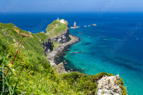 北海道　積丹半島の夏の風景