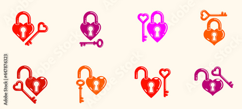 Heart shaped padlocks vecto...
