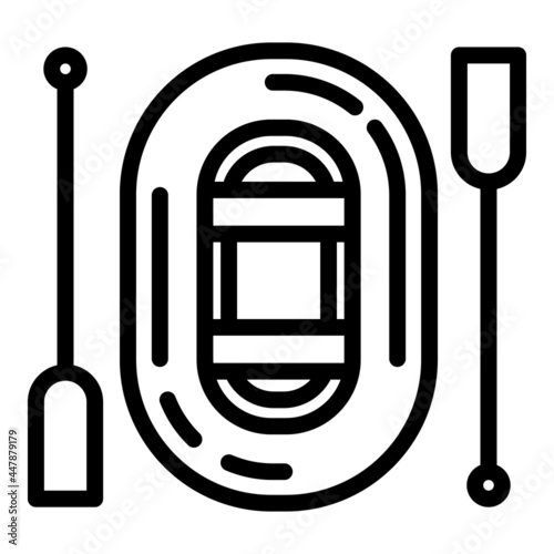 Rubber boat icon. Outline Rubber boat vector icon for web design isolated on white background
