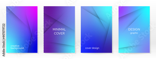Minimal Poster. Pastel Soft. Blue Gradient Set.