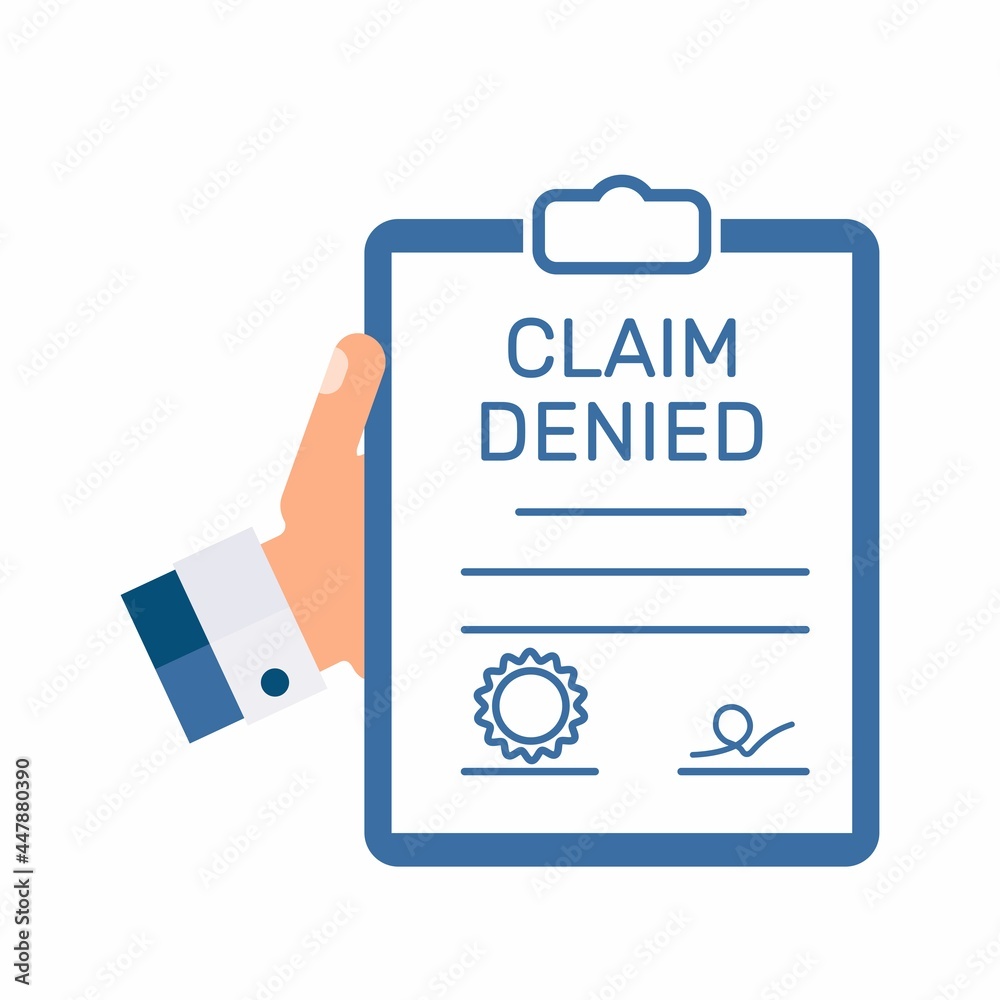 Claim denied. Vector illustration isolated on white background. Claim denied. Vector illustration isolated on white background.