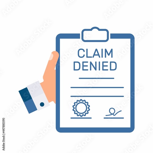 Claim denied. Vector illustration isolated on white background.