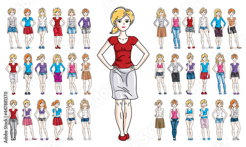 Women in casual wear vector...
