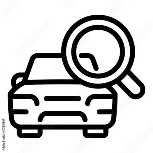 Search car sharing icon. Outline Search car sharing vector icon for web design isolated on white background
