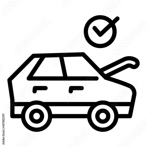 Approved car sharing icon. Outline Approved car sharing vector icon for web design isolated on white background