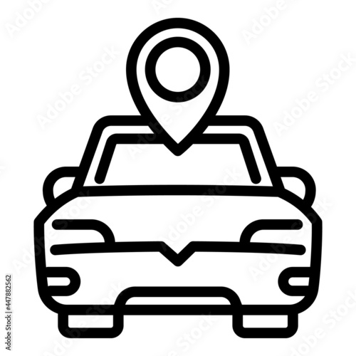 Location map car sharing icon. Outline Location map car sharing vector icon for web design isolated on white background