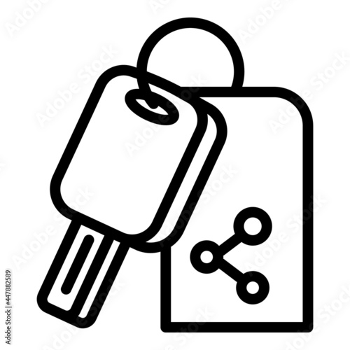 Smart key car sharing icon. Outline Smart key car sharing vector icon for web design isolated on white background