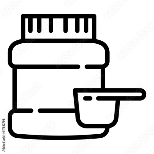 Sport nutrition jar icon. Outline Sport nutrition jar vector icon for web design isolated on white background