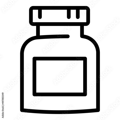 Protein nutrition jar icon. Outline Protein nutrition jar vector icon for web design isolated on white background