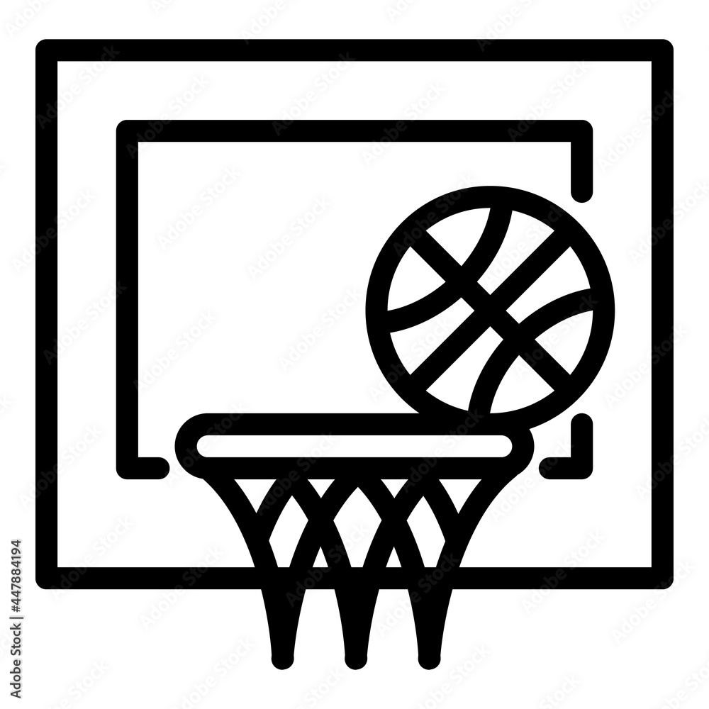 Basketball throw goal icon. Outline Basketball throw goal vector icon for web design isolated on white background Basketball throw goal icon. Outline Basketball throw goal vector icon for web design isolated on white background