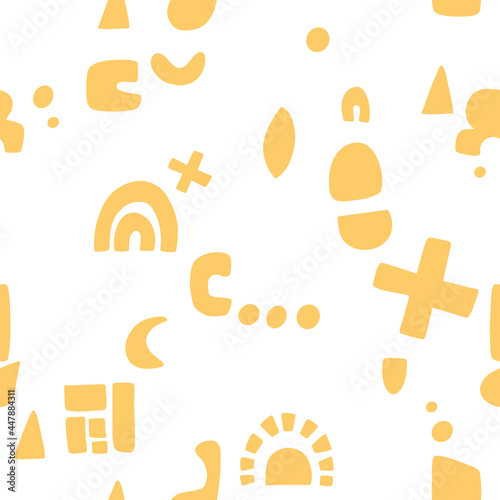 Pattern in folk style. Hand-drawn pattern with flowers.