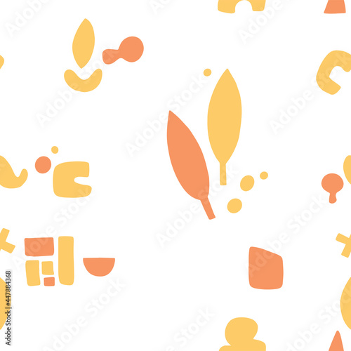 Pattern in folk style. Hand-drawn pattern with flowers.