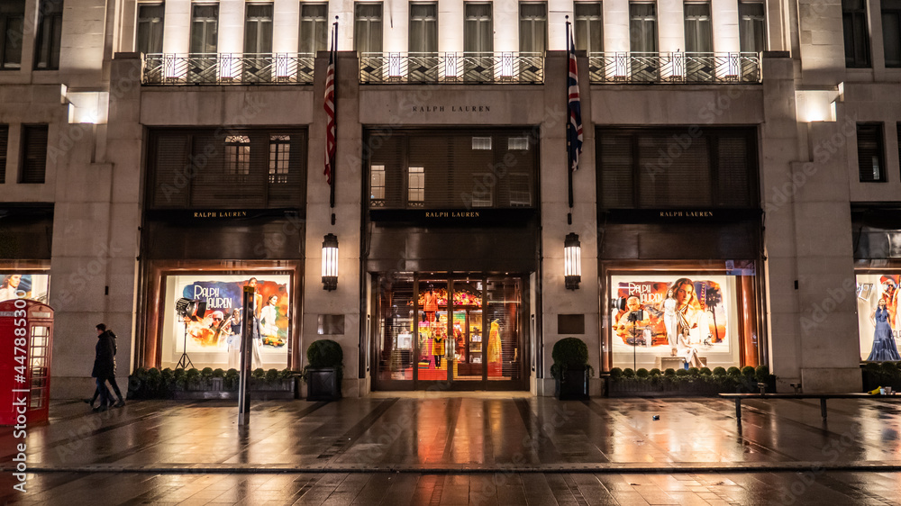 Ralph Lauren, Bond Street, London. A fashion store shop front in London's  most select retail district near Piccadilly and Mayfair. Stock Photo |  Adobe Stock