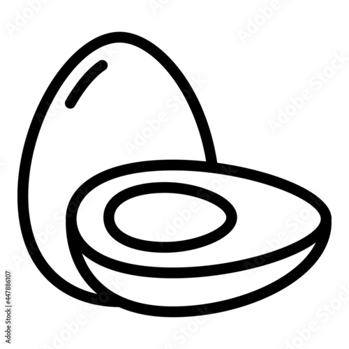 Boiled egg icon. Outline Boiled egg vector icon for web design isolated on white background