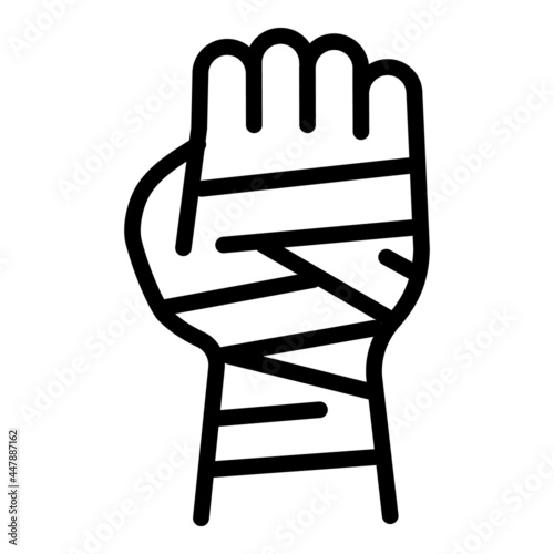Boxing hand icon. Outline Boxing hand vector icon for web design isolated on white background