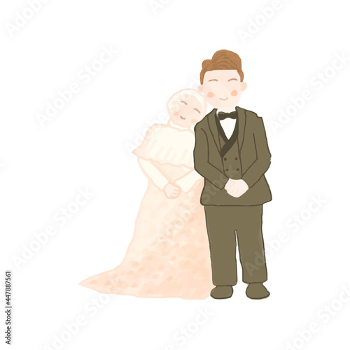 Muslim bride and groom couple